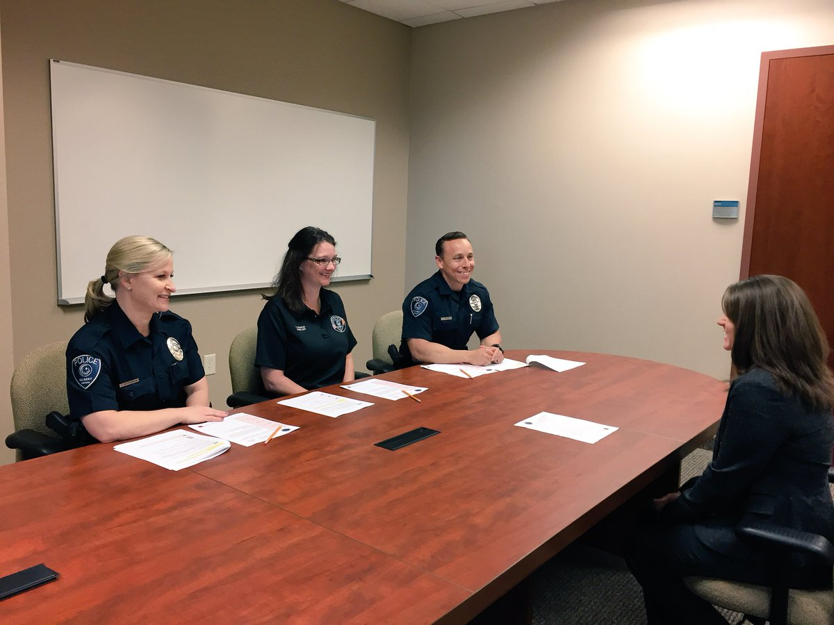 A board interviews a police recruit